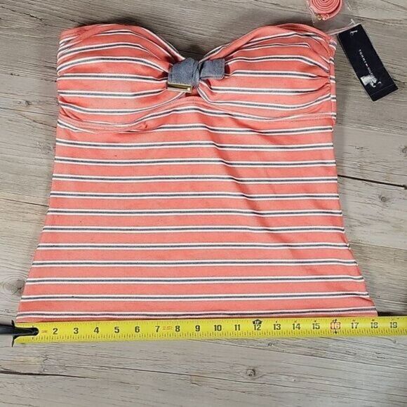 Tommy Hilfiger Striped Tankini Top Sz L - Picture 5 of 10